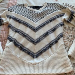 Cream and navy sweater